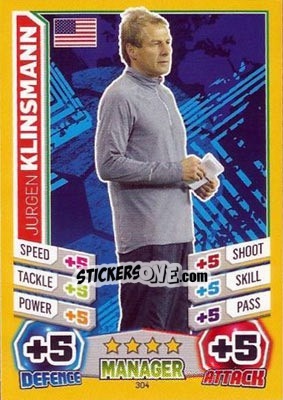 Sticker Jurgen Klinsmann - Match Attax England 2014 - Topps