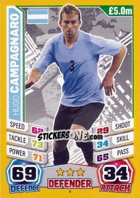 Figurina Hugo Campagnaro - Match Attax England 2014 - Topps