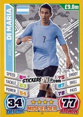 Sticker Angel di Maria - Match Attax England 2014 n. 10 - Topps