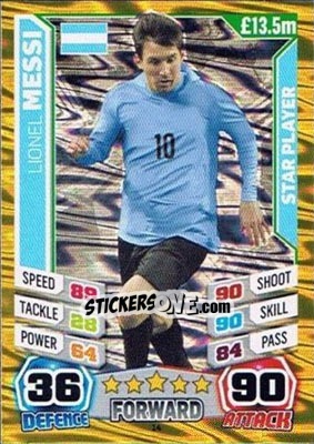 Sticker Lionel Messi - Match Attax England 2014 n. 14 - Topps