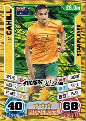 Sticker Tim Cahill - Match Attax England 2014 n. 17 - Topps