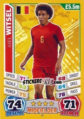 Cromo Axel Witsel - Match Attax England 2014 - Topps