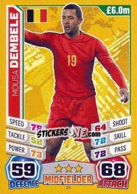 Sticker Mousa Dembele - Match Attax England 2014 n. 24 - Topps