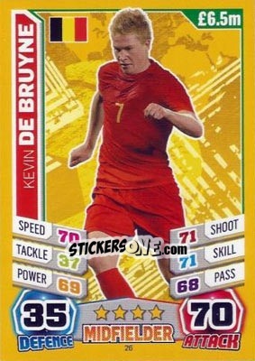 Sticker Kevin De Bruyne - Match Attax England 2014 n. 26 - Topps