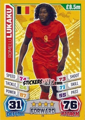 Sticker Romelu Lukaku - Match Attax England 2014 n. 29 - Topps
