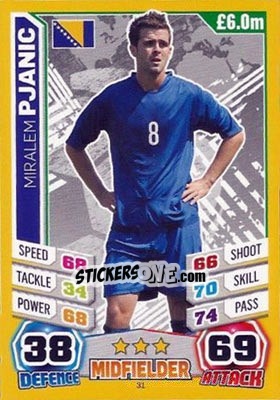 Sticker Miralem Pjanic - Match Attax England 2014 n. 31 - Topps