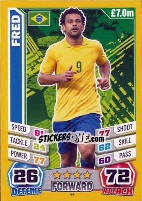 Sticker Fred - Match Attax England 2014 n. 44 - Topps