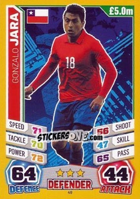 Sticker Gonzalo Jara - Match Attax England 2014 - Topps