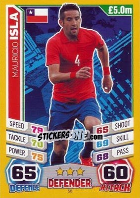 Cromo Mauricio Isla - Match Attax England 2014 - Topps