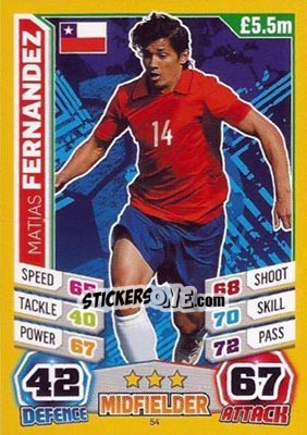 Figurina Matias Fernandez - Match Attax England 2014 - Topps