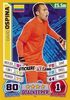 Sticker David Ospina - Match Attax England 2014 n. 56 - Topps