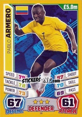 Sticker Pablo Armero - Match Attax England 2014 n. 58 - Topps
