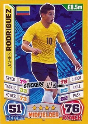 Sticker James Rodriguez - Match Attax England 2014 n. 59 - Topps