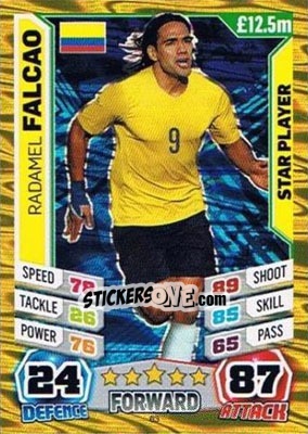 Sticker Radamel Falcao - Match Attax England 2014 n. 63 - Topps