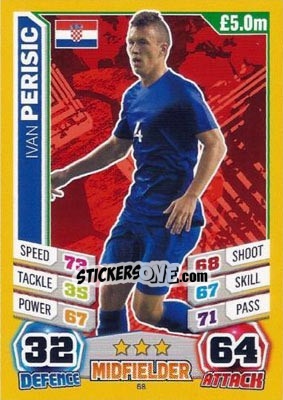 Sticker Ivan Perisic - Match Attax England 2014 n. 68 - Topps
