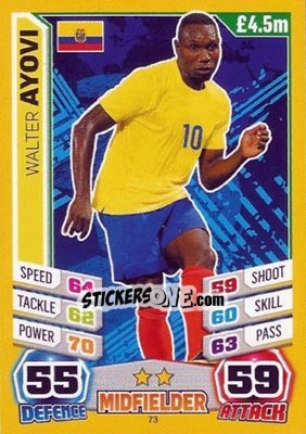 Sticker Walter Ayovi - Match Attax England 2014 n. 73 - Topps