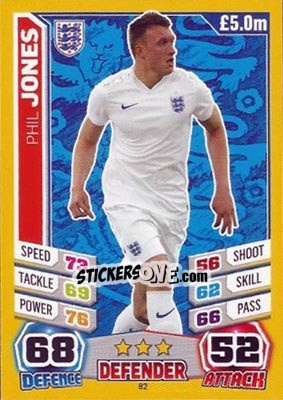 Sticker Phil Jones - Match Attax England 2014 - Topps
