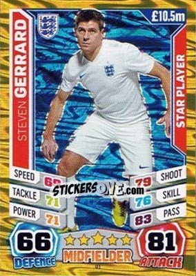 Sticker Steven Gerrard - Match Attax England 2014 - Topps