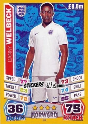 Sticker Danny Welbeck - Match Attax England 2014 n. 101 - Topps