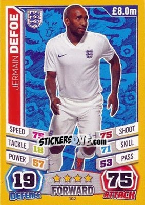 Sticker Jermain Defoe - Match Attax England 2014 - Topps