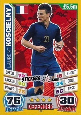 Sticker Laurent Koscielny - Match Attax England 2014 - Topps