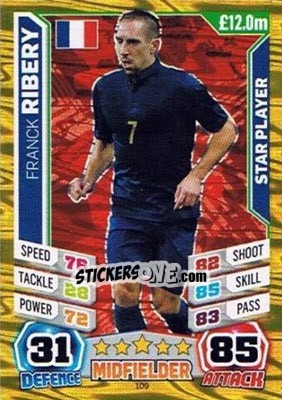 Sticker Franck Ribery - Match Attax England 2014 n. 109 - Topps