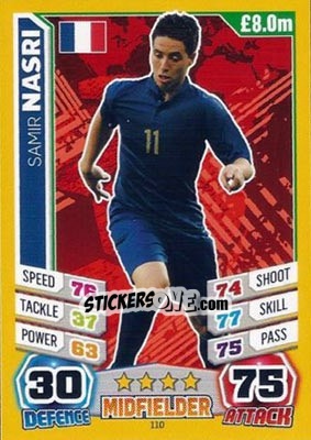 Figurina Samir Nasri - Match Attax England 2014 - Topps