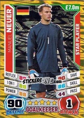 Sticker Manuel Neuer - Match Attax England 2014 n. 116 - Topps