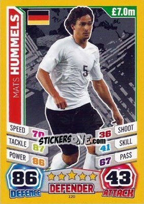 Sticker Mats Hummels - Match Attax England 2014 n. 120 - Topps