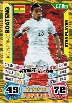Sticker Kevin-Prince Boateng - Match Attax England 2014 n. 128 - Topps
