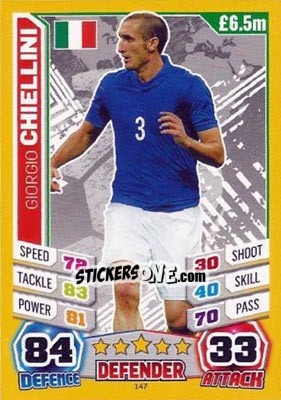 Sticker Giorgio Chiellini - Match Attax England 2014 n. 147 - Topps