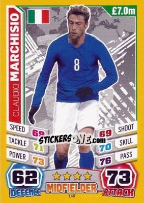 Sticker Claudio Marchisio - Match Attax England 2014 n. 149 - Topps