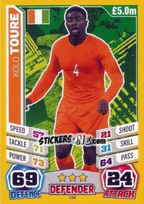 Figurina Kolo Toure - Match Attax England 2014 - Topps