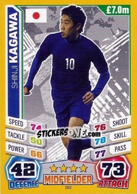 Sticker Shinji Kagawa - Match Attax England 2014 n. 162 - Topps