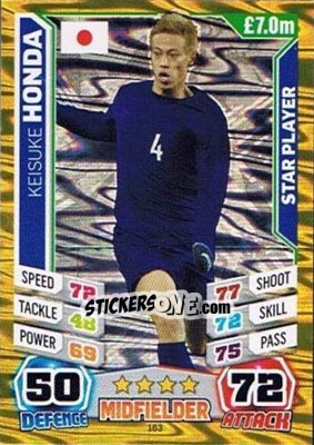 Sticker Keisuke Honda - Match Attax England 2014 n. 163 - Topps