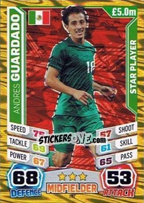 Sticker Andres Guardado - Match Attax England 2014 n. 167 - Topps