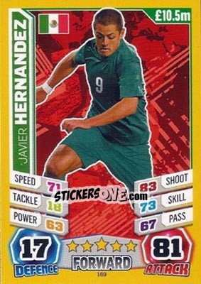 Sticker Javier Hernandez - Match Attax England 2014 n. 169 - Topps