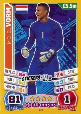 Figurina Michel Vorm - Match Attax England 2014 - Topps