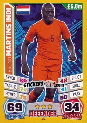 Sticker Bruno Martins Indi - Match Attax England 2014 - Topps
