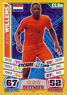 Sticker Jetro Willems - Match Attax England 2014 - Topps