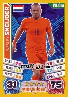 Cromo Wesley Sneijder - Match Attax England 2014 - Topps