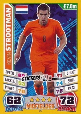Sticker Kevin Strootman - Match Attax England 2014 n. 177 - Topps