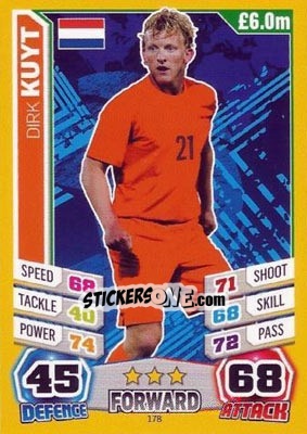 Sticker Dirk Kuyt - Match Attax England 2014 - Topps