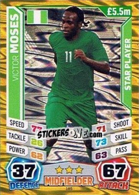 Sticker Victor Moses - Match Attax England 2014 n. 185 - Topps