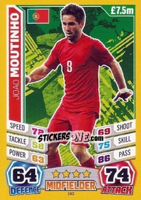 Sticker João Moutinho - Match Attax England 2014 n. 192 - Topps