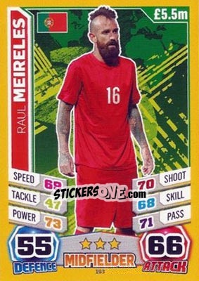 Sticker Raul Meireles - Match Attax England 2014 n. 193 - Topps