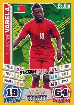 Sticker Silvestre Varela - Match Attax England 2014 - Topps