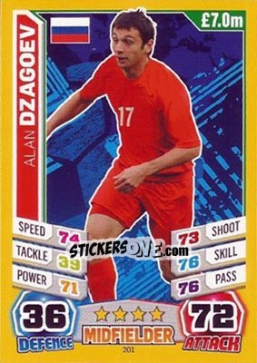 Sticker Alan Dzagoev - Match Attax England 2014 n. 201 - Topps