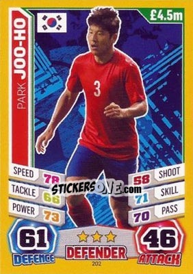 Sticker Park Joo-Ho - Match Attax England 2014 n. 202 - Topps