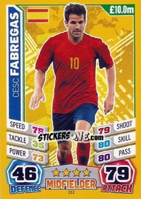 Sticker Cesc Fabregas - Match Attax England 2014 n. 212 - Topps
